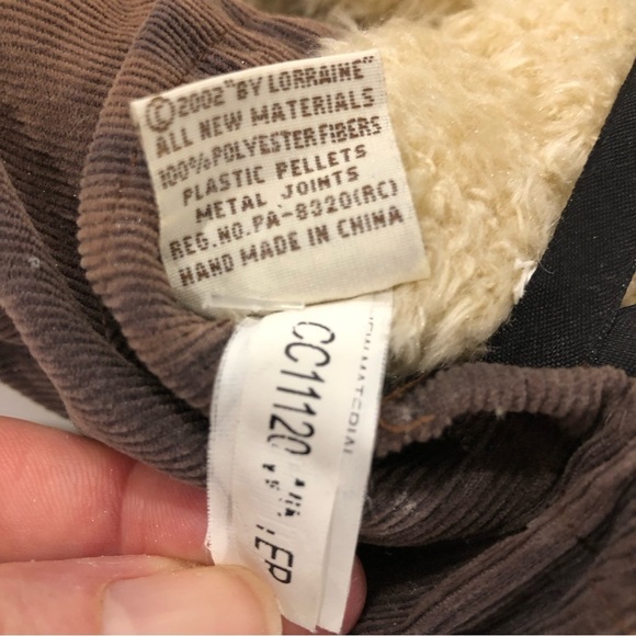 The Ganz Cottage by Lorraine bear plush hat suspenders  2002 EUC - Picture 6 of 8